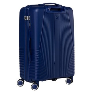 Duża walizka podróżna w granatowym kolorze z wodoodporną skorupą - Peterson