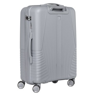 Duża walizka podróżna w szarym kolorze z wodoodporną skorupą - Peterson