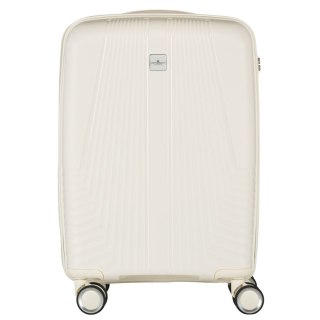 Kabinowa, beżowa walizka podróżna z teleskopowym uchwytem - Peterson