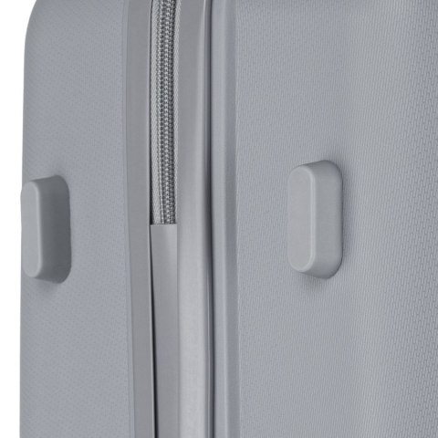 Szara walizka podróżna w średnim rozmiarze z teleskopowym uchwytem i kółkami obrotowymi - Peterson