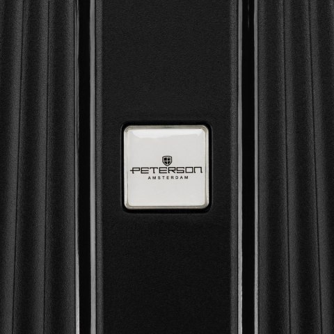 Zestaw walizek podróżnych z tworzywa ABS w czarnym kolorze - Peterson