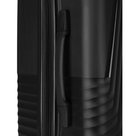 Zestaw walizek podróżnych z tworzywa ABS w czarnym kolorze - Peterson