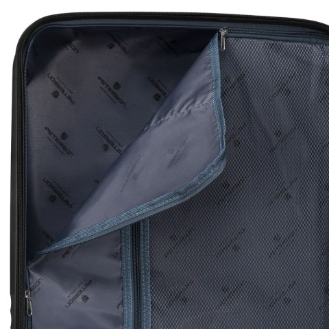 Zestaw walizek podróżnych z tworzywa ABS w czarnym kolorze - Peterson