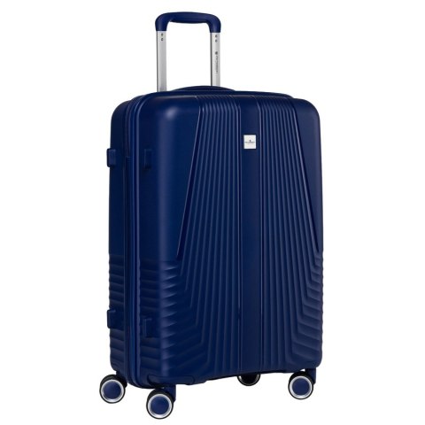 Zestaw walizek podróżnych z tworzywa ABS w granatowym kolorze - Peterson