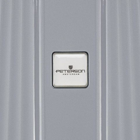 Zestaw walizek podróżnych z tworzywa ABS w szarym kolorze - Peterson