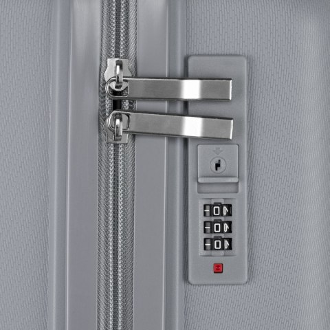 Zestaw walizek podróżnych z tworzywa ABS w szarym kolorze - Peterson