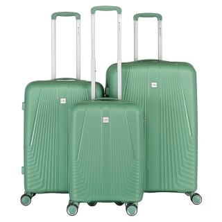 Zestaw walizek podróżnych z tworzywa ABS w zielonym kolorze - Peterson