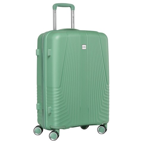 Zestaw walizek podróżnych z tworzywa ABS w zielonym kolorze - Peterson