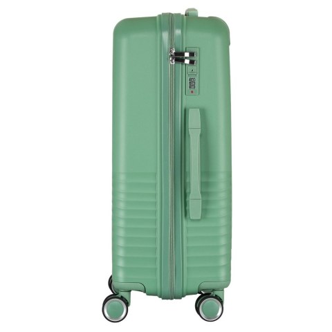 Zestaw walizek podróżnych z tworzywa ABS w zielonym kolorze - Peterson