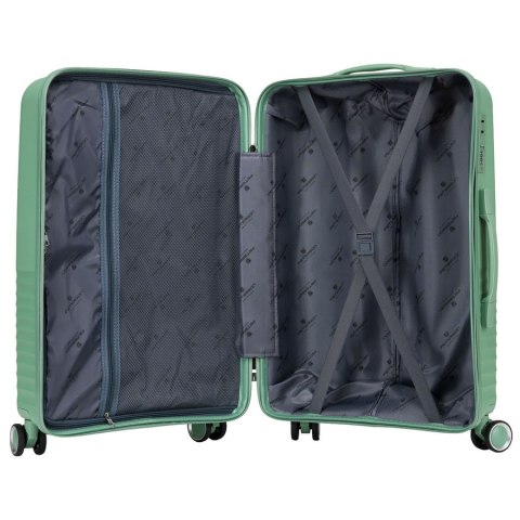 Zestaw walizek podróżnych z tworzywa ABS w zielonym kolorze - Peterson