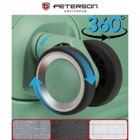 Zestaw walizek podróżnych z tworzywa ABS w zielonym kolorze - Peterson