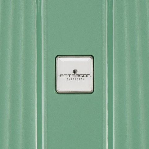 Zielona walizka podróżna w średnim rozmiarze z teleskopowym uchwytem i kółkami obrotowymi - Peterson