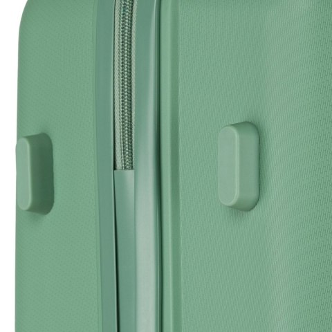 Zielona walizka podróżna w średnim rozmiarze z teleskopowym uchwytem i kółkami obrotowymi - Peterson