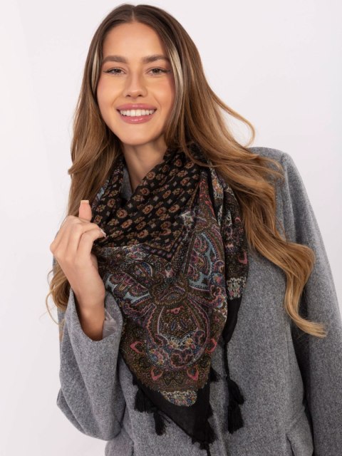 Stylowa czarna chusta damska na szyję