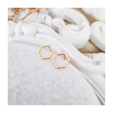 Kolczyki delikatne wielokąty, delikatne złote K314Z Kolczyki delikatne wielokąty, delikatne złote K314Z