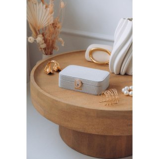 Pojemna, elegancka szkatułka w srebrnym kolorze zamykana kluczykiem - Peterson