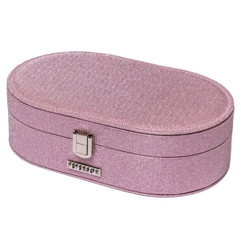Różowa szkatułka na biżuterię z wbudowanym lusterkiem - Peterson
