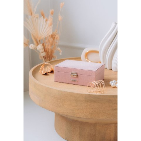 Różowa szkatułka na biżuterię zamykana na kluczyk i zatrzask - Peterson