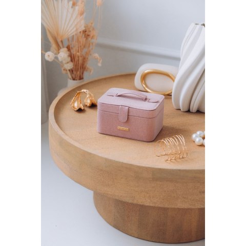 Różowa szkatułka na biżuterię zamykana zamkiem magnetycznym - Peterson