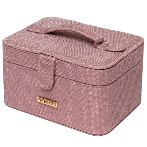 Różowa szkatułka na biżuterię zamykana zamkiem magnetycznym - Peterson