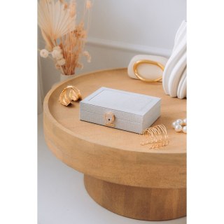 Srebrna szkatułka na biżuterię zamykana kluczykiem i zatrzaskiem - Peterson