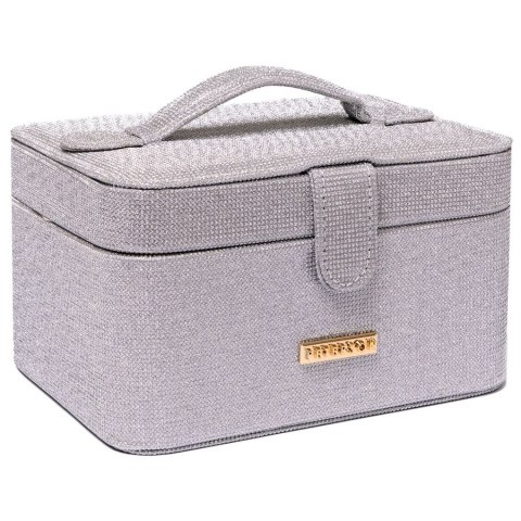 Srebrna szkatułka na biżuterię zamykana zamkiem magnetycznym - Peterson