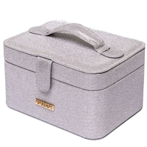 Srebrna szkatułka na biżuterię zamykana zamkiem magnetycznym - Peterson