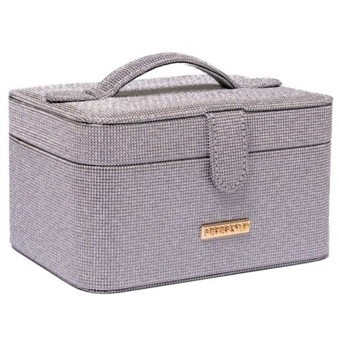 Szara szkatułka na biżuterię zamykana zamkiem magnetycznym - Peterson