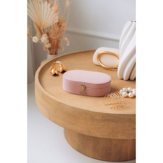 Szkatułka na biżuterię w kolorze łososiowym, zamykana zatrzaskiem - Peterson