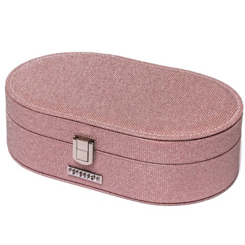 Szkatułka na biżuterię w kolorze łososiowym, zamykana zatrzaskiem - Peterson