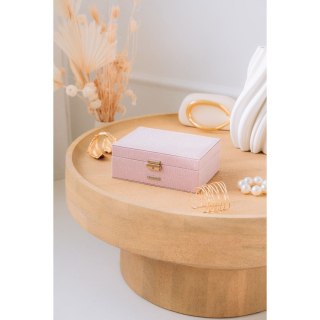 Szkatułka na biżuterię zamykana na kluczyk, różowa - Peterson