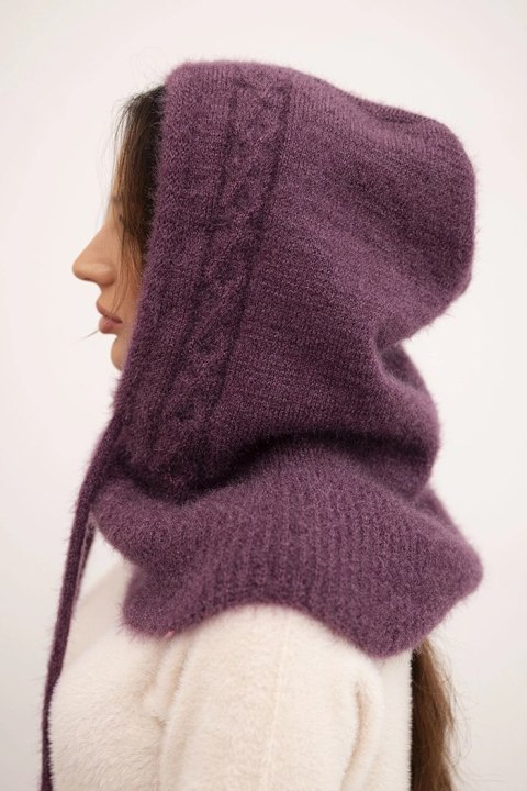 Ciepły kaptur fioletowy z wiskozą – Stylowy Wieszak