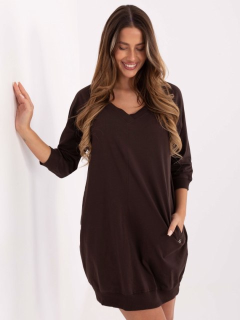 Sukienka RV-SK-7203.35P ciemny brązowy S/M