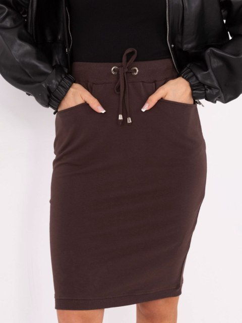 Spódnica RV-SD-4793-1.32 ciemny brązowy M