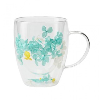 Szklanka termiczna z kwiatami hortensje zielone 300 ml – Stylowy Wieszak