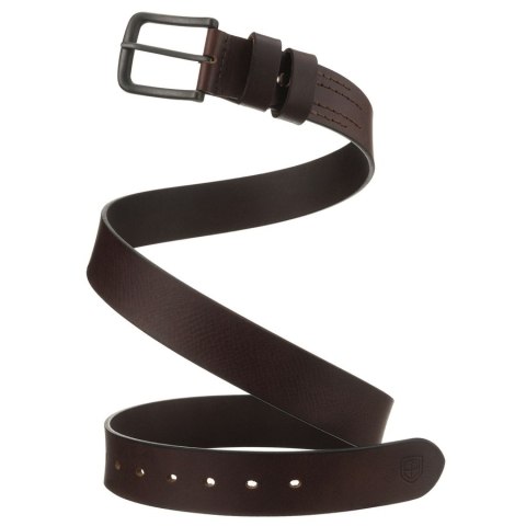 Brązowy pasek męski ze skóry naturalnej z klasyczną, bezniklową klamrą - Peterson