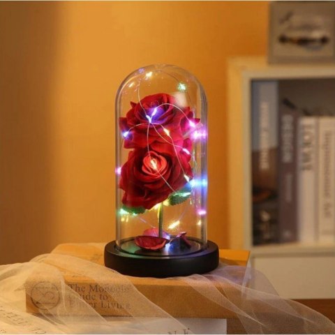 Kryształowa wieczna róża pod szklaną kopułą LED ROZ12 Kryształowa wieczna róża pod szklaną kopułą LED ROZ12