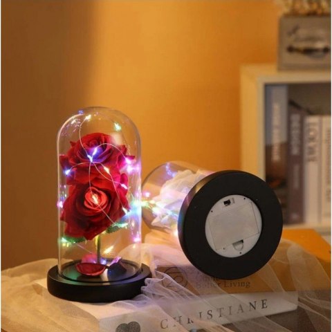 Kryształowa wieczna róża pod szklaną kopułą LED ROZ12 Kryształowa wieczna róża pod szklaną kopułą LED ROZ12