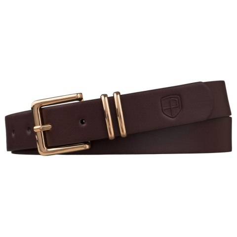 Brązowy, wąski pasek damski ze skóry ekologicznej - Peterson Brązowy, wąski pasek damski ze skóry ekologicznej - Peterson