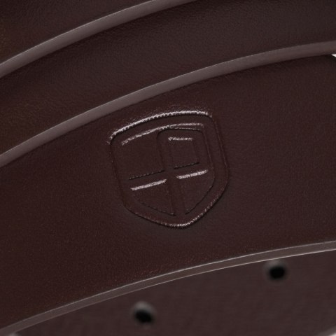 Brązowy, wąski pasek damski ze skóry ekologicznej - Peterson Brązowy, wąski pasek damski ze skóry ekologicznej - Peterson