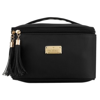 Czarna kosmetyczka z tkaniny syntetycznej z poręcznym uchwytem - Peterson