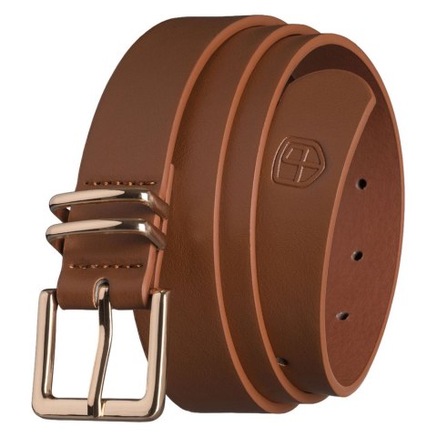 Wąski pasek damski ze skóry ekologicznej w jasnobrązowym kolorze - Peterson