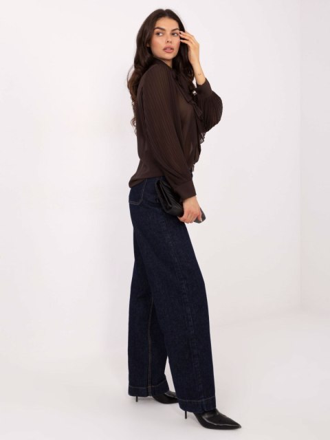 Stylowa koszula damska z żabotem i plisowanymi rękawami – Stylowy Wieszak