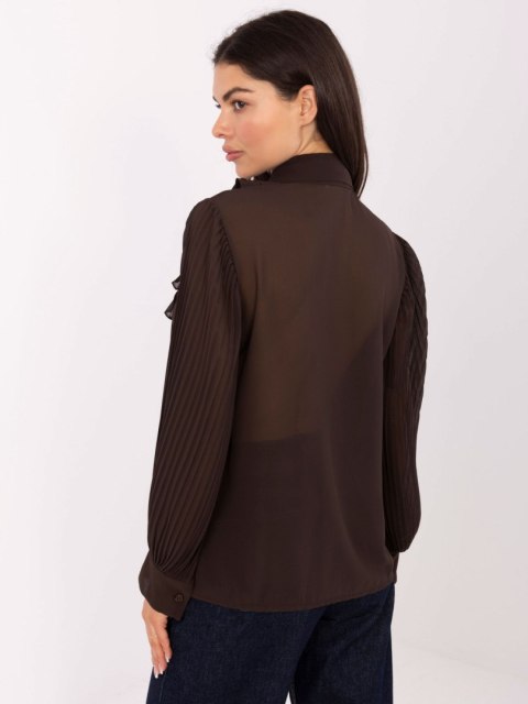 Elegancka koszula damska do pracy w kolorze czekoladowym