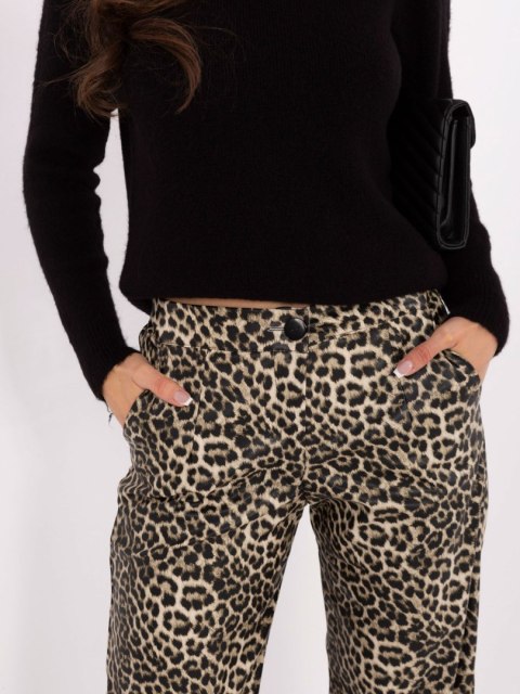 Spodnie z ekoskóry z motywem zwierzęcym