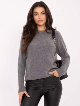 Ciemnoszary sweter ITALY MODA z alpaką i wełną – klasyczny i ciepły