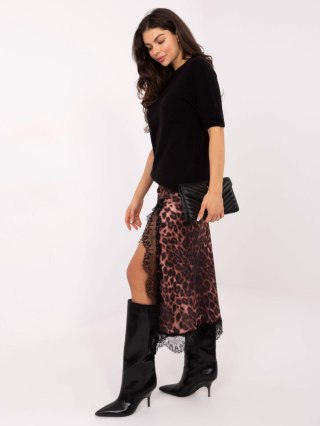 Czarny sweter ITALY MODA z alpaką – klasyczny fason z krótkim rękawem