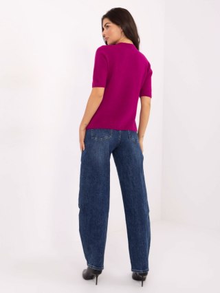 Fuksjowy sweter ITALY MODA z domieszką alpaki – kobiecy i elegancki