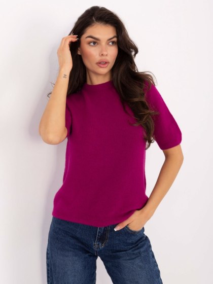 Fuksjowy sweter ITALY MODA z domieszką alpaki – kobiecy i elegancki