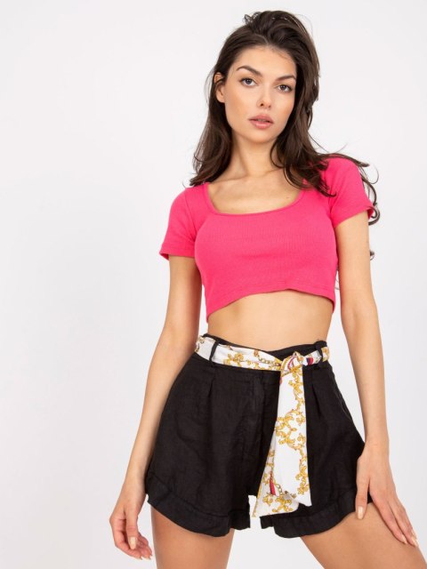 Letnie szorty z lnu w kolorze czarnym – modny styl casual